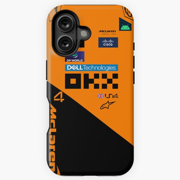 Item preview, Lando Norris Mclaren Formula 1 2025 Race Suit Inspired iPhone phone case and Samsung Mobile cover for F1 fans designed and sold by Pink Polar F1.