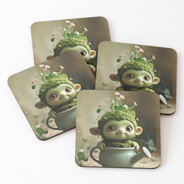 Item preview, Garden Spirit – Adorable Mossy Elf in a Watering Can designed and sold by Nickyayee.