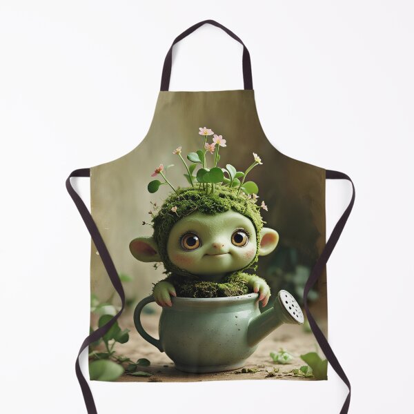 Item preview, Garden Spirit – Adorable Mossy Elf in a Watering Can designed and sold by Nickyayee.