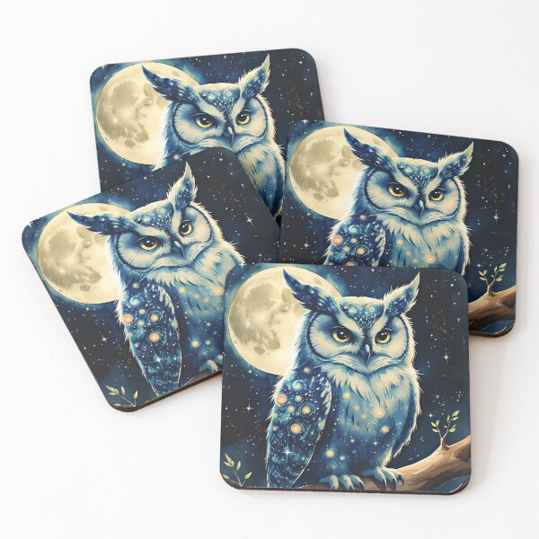Item preview, Celestial Owl Under Moonlit Sky designed and sold by Nickyayee.