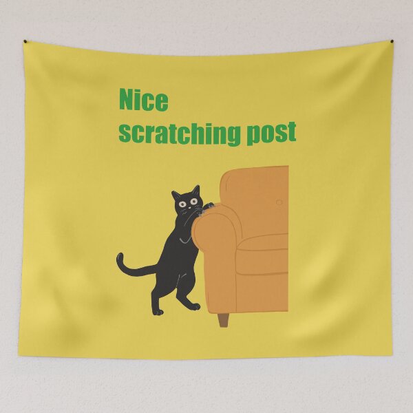 Item preview, Mischievous cat art : Nice scratching post Yellow version designed and sold by TheGrandLordCat.