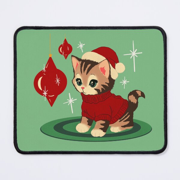 Item preview, Vintage Christmas Kitty designed and sold by makell-creates.