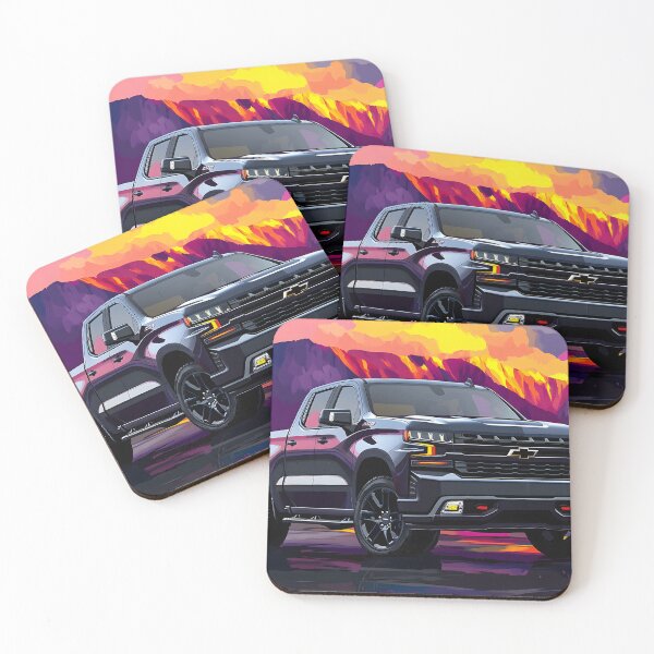 Item preview, Steel Strength: Grey Chevrolet Silverado Pop Art Print designed and sold by AutoPopStudio.