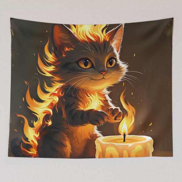Item preview, Fiery Flame Cat with Candle Glow designed and sold by Nickyayee.