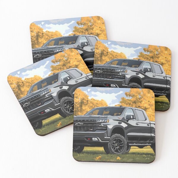 Item preview, Steel Strength: Grey Chevrolet Silverado Pop Art Print II designed and sold by AutoPopStudio.
