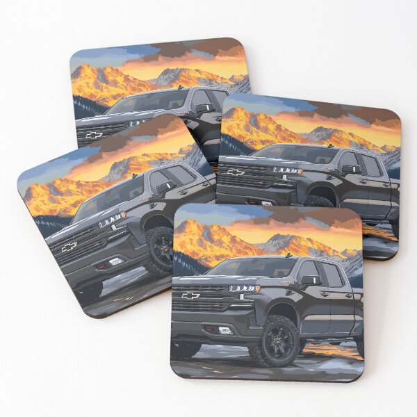 Item preview, Steel Strength: Grey Chevrolet Silverado Pop Art Print III designed and sold by AutoPopStudio.
