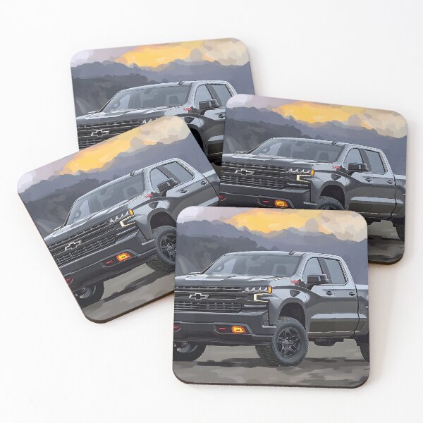 Item preview, Steel Strength: Grey Chevrolet Silverado Pop Art Print IV designed and sold by AutoPopStudio.