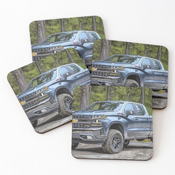 Item preview, Steel Strength: Grey Chevrolet Silverado Pop Art Print V designed and sold by AutoPopStudio.