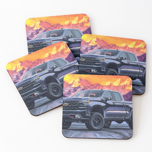 Item preview, Steel Strength: Grey Chevrolet Silverado Pop Art Print V designed and sold by AutoPopStudio.