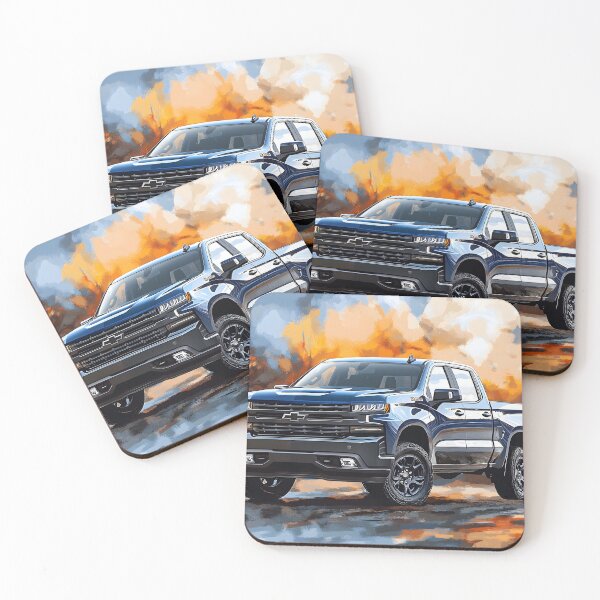 Item preview, Steel Strength: Grey Chevrolet Silverado Pop Art Print VI designed and sold by AutoPopStudio.