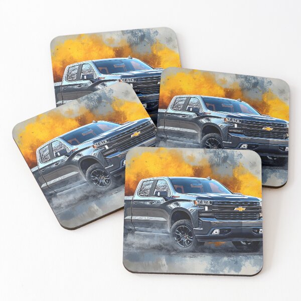 Item preview, Steel Strength: Grey Chevrolet Silverado Pop Art Print VII designed and sold by AutoPopStudio.