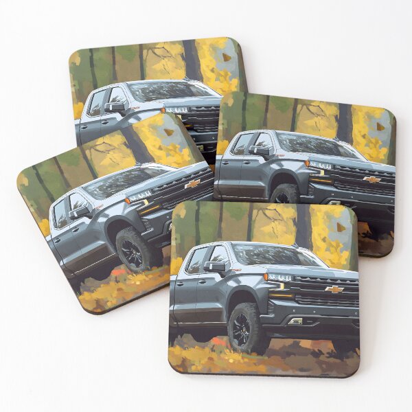 Item preview, Steel Strength: Grey Chevrolet Silverado Pop Art Print VIII designed and sold by AutoPopStudio.