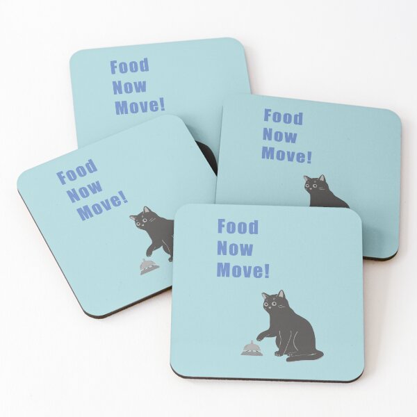 Item preview, Humorous cat art : Food Now Move! Blue version designed and sold by TheGrandLordCat.