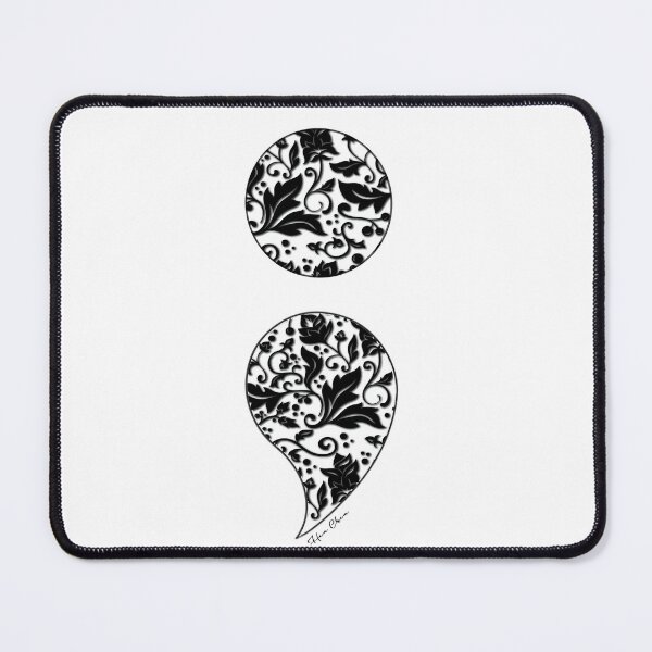 Item preview, black lacing semicolon designed and sold by Hen-C-Art.