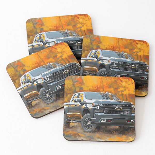 Item preview, Urban Legend: Gunmetal Grey Chevrolet Silverado Pop Art Print designed and sold by AutoPopStudio.