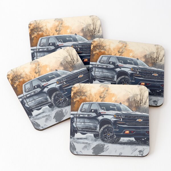 Item preview, Urban Legend: Gunmetal Grey Chevrolet Silverado Pop Art Print II designed and sold by AutoPopStudio.