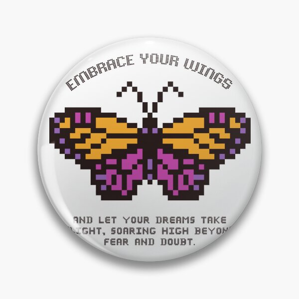 Item preview, Embrace Your Wings Pixel Butterfly In Black Orange Purple designed and sold by SplashTastic.