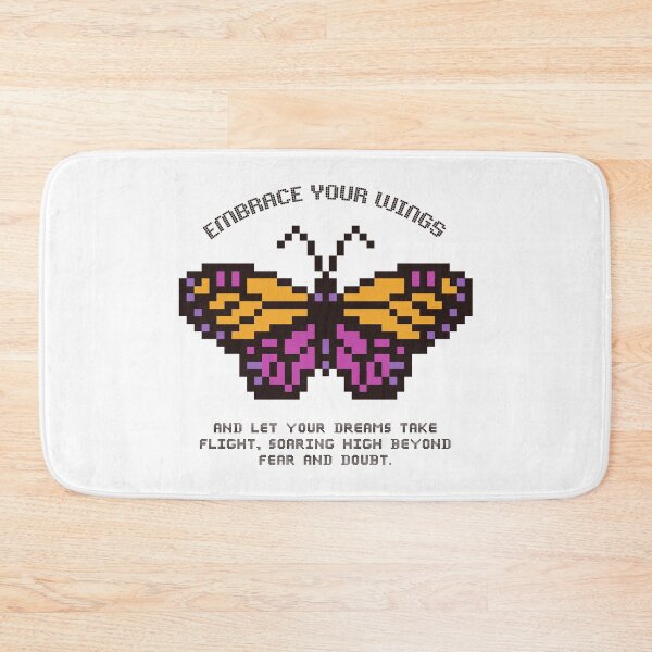 Item preview, Embrace Your Wings Pixel Butterfly In Black Orange Purple designed and sold by SplashTastic.