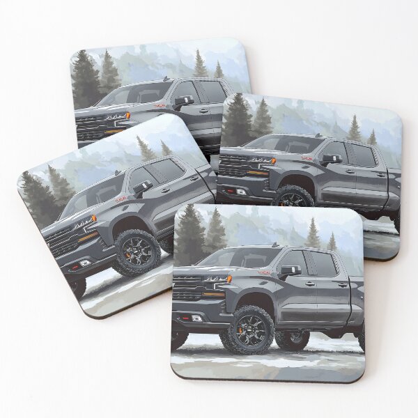 Item preview, Urban Legend: Gunmetal Grey Chevrolet Silverado Pop Art Print III designed and sold by AutoPopStudio.