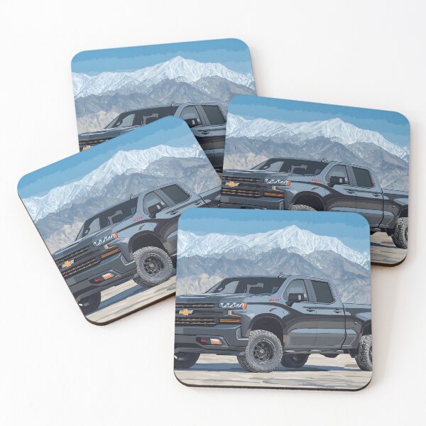 Item preview, Urban Legend: Gunmetal Grey Chevrolet Silverado Pop Art Print IV designed and sold by AutoPopStudio.