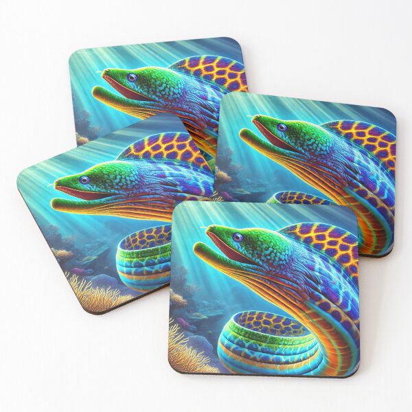 Item preview, Vibrant Colourful Moray Eel – Bioluminescent Creature designed and sold by NocturnalNook.