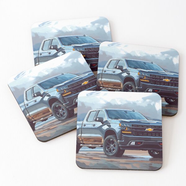 Item preview, Urban Legend: Gunmetal Grey Chevrolet Silverado Pop Art Print VI designed and sold by AutoPopStudio.
