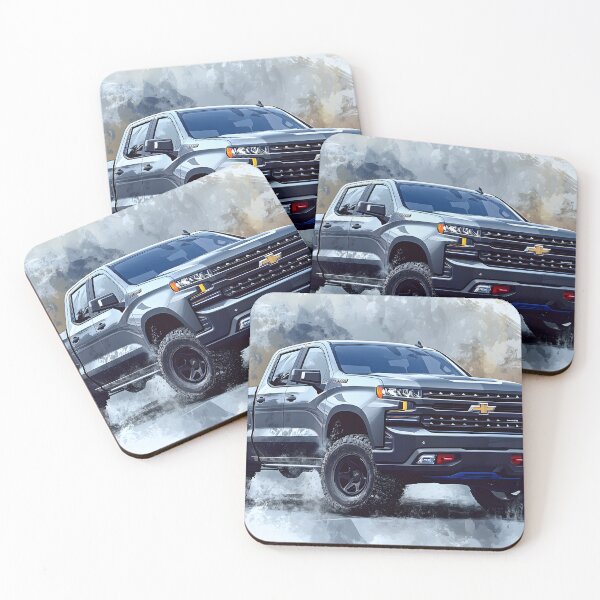 Item preview, Urban Legend: Gunmetal Grey Chevrolet Silverado Pop Art Print VIII designed and sold by AutoPopStudio.