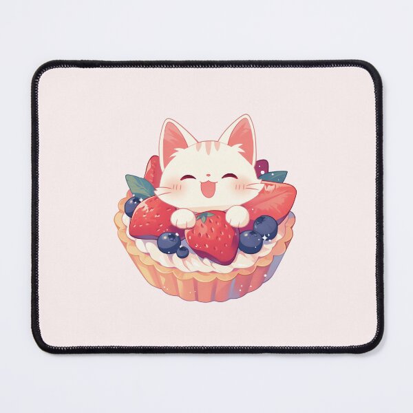 Item preview, White Cat and Mixed Berries Tart designed and sold by NikoNekoDesigns.