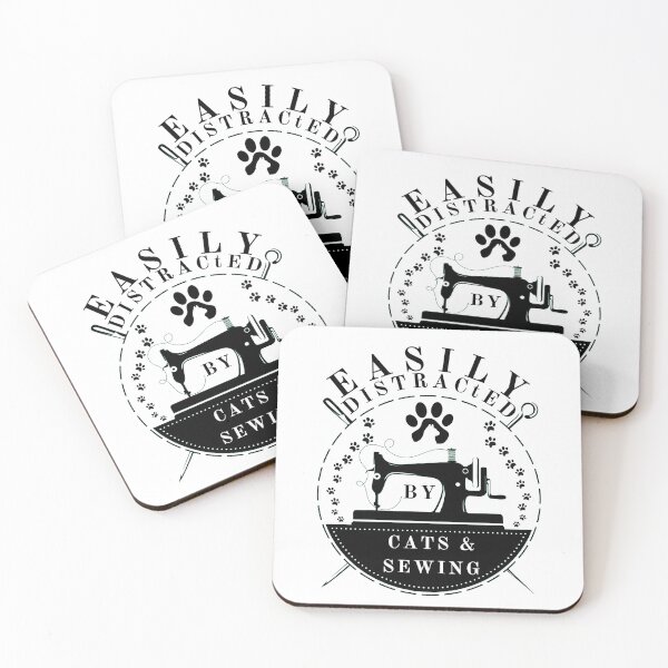 Item preview, Easily Distracted By Cats And Sewing - A Cat Sewing designed and sold by Wiss2Arts.