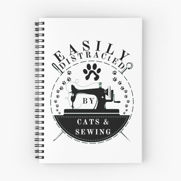 Item preview, Easily Distracted By Cats And Sewing - A Cat Sewing designed and sold by Wiss2Arts.