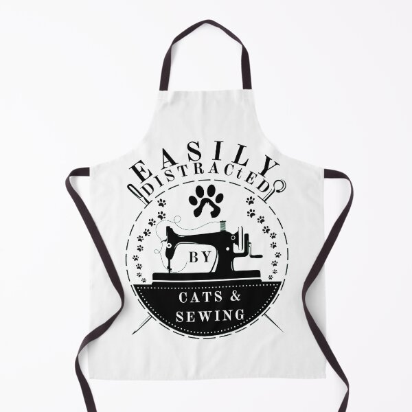 Item preview, Easily Distracted By Cats And Sewing - A Cat Sewing designed and sold by Wiss2Arts.