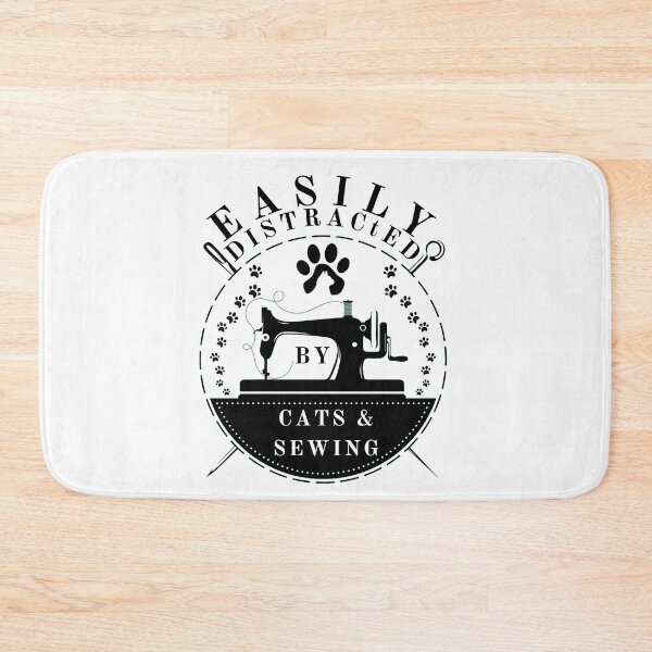 Item preview, Easily Distracted By Cats And Sewing - A Cat Sewing designed and sold by Wiss2Arts.