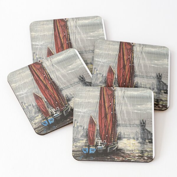 Item preview, Thames sailing barge approaching Tower Bridge  London  designed and sold by Mackenzie Moulton International Artist .