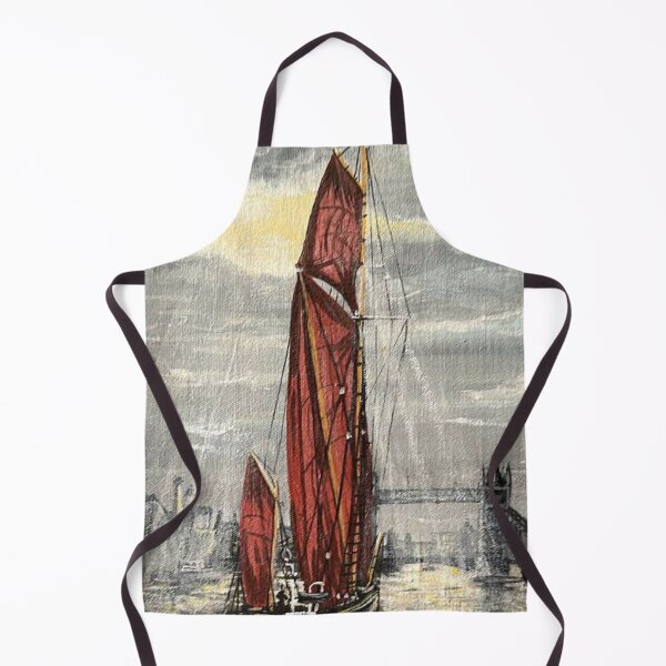 Aperçu de l'œuvre Péniche à voile sur la Tamise s'approchant du Tower Bridge de Londres créée et vendue par Mackenzie Moulton International Artist .