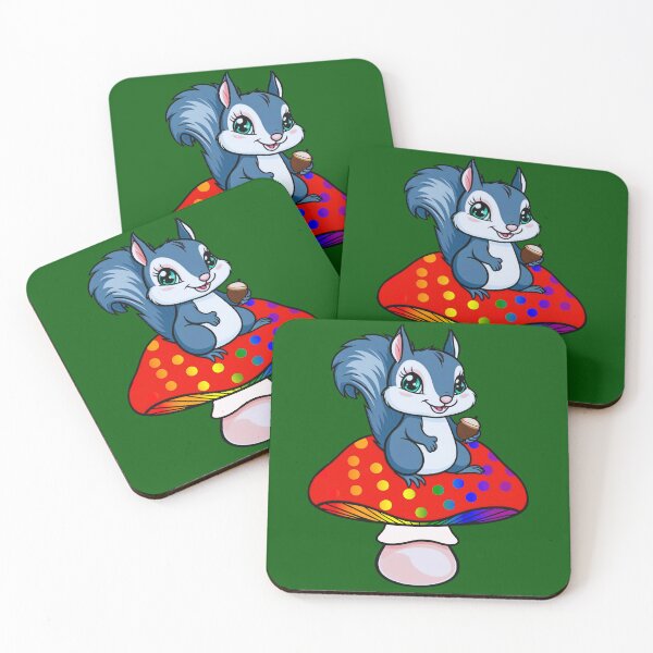 Item preview, Cute Squirrel on Rainbow Mushroom – LGBTQ+ Pride Whimsical Art designed and sold by Travelslightly.