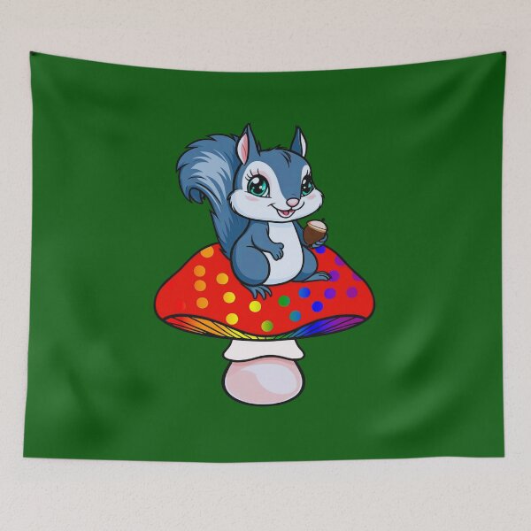 Item preview, Cute Squirrel on Rainbow Mushroom – LGBTQ+ Pride Whimsical Art designed and sold by Travelslightly.