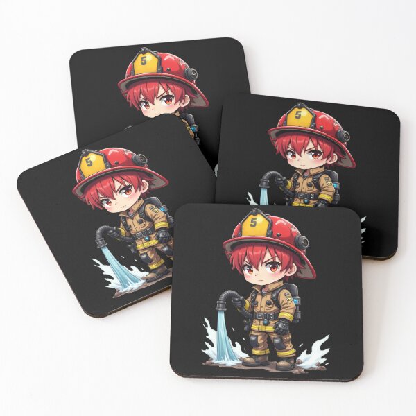 Item preview, Anime Boy Firefighter - Heroic Design for Posters & Shirts designed and sold by  VectorArtFactory.