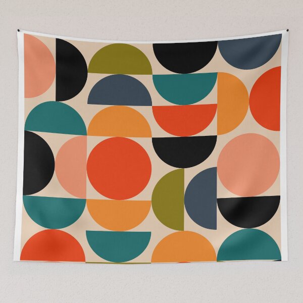 Item preview, Modern Abstract Mid Century 11 Vibrant Mid-Century Semi-Circle Pattern designed and sold by dreamprint.