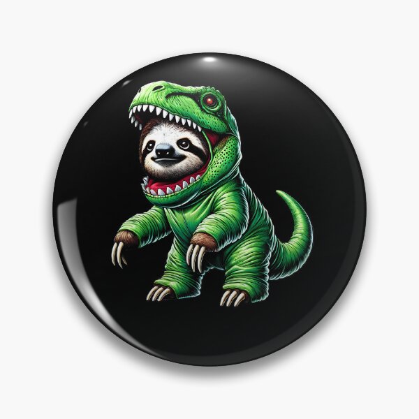 Item preview, Funny Sloth Wearing Dinosaur Outfit Sloth Lover designed and sold by Kimberley King Art  King Art.