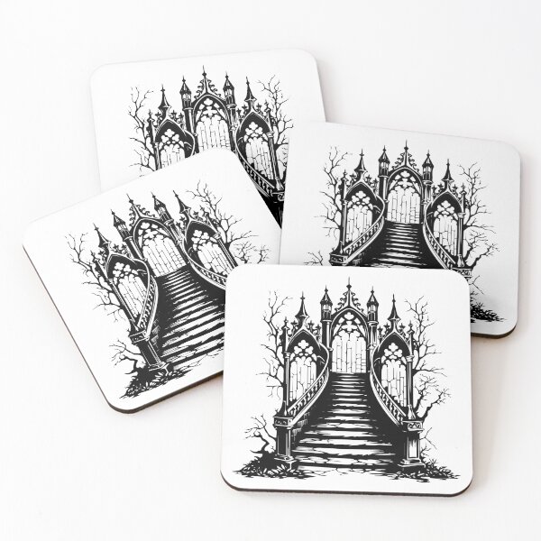 Item preview, Gothic Medieval Staircase Vintage Stone Haunted Stairs designed and sold by inkoutninja.