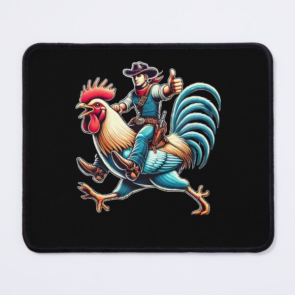 Item preview, Western Country Riding Chicken Rooster Funny Western Country designed and sold by Kimberley King Art  King Art.