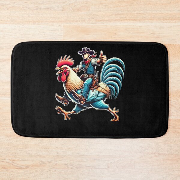 Item preview, Western Country Riding Chicken Rooster Funny Western Country designed and sold by Kimberley King Art  King Art.