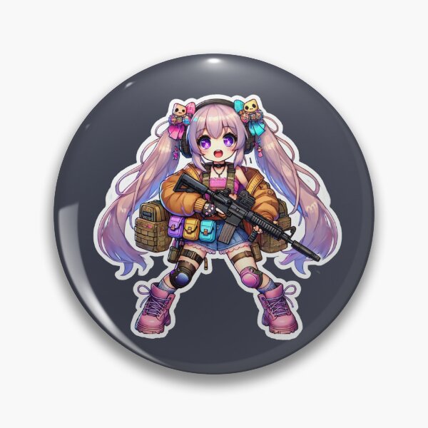 Item preview, Anime Girl in Tactical Gear Sticker - Cute & Edgy Airsoft Aesthetic designed and sold by airsoft-red.