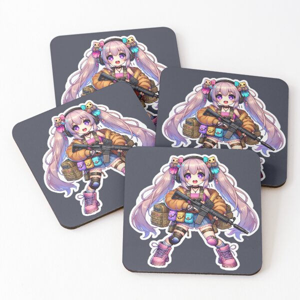 Item preview, Anime Girl in Tactical Gear Sticker - Cute & Edgy Airsoft Aesthetic designed and sold by airsoft-red.