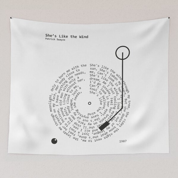 Item preview, She’s Like the Wind, Patrick Swayze - Lyrics Poster designed and sold by MancBusyBee.