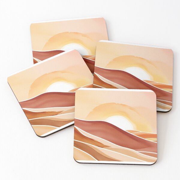 Item preview, Golden Sunset Over the Desert – Warm and Serene Landscape - Tavelers designed and sold by StormArte.