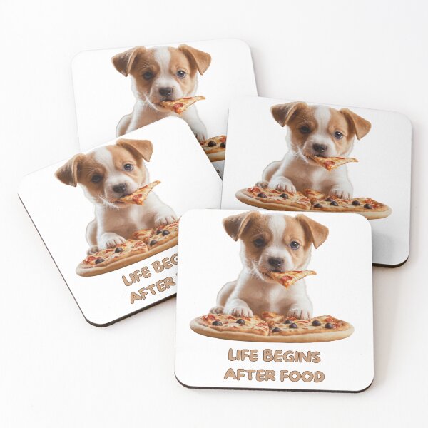 Item preview, A Little Puppy Enjoys Pizza Delight designed and sold by VibeVault12.