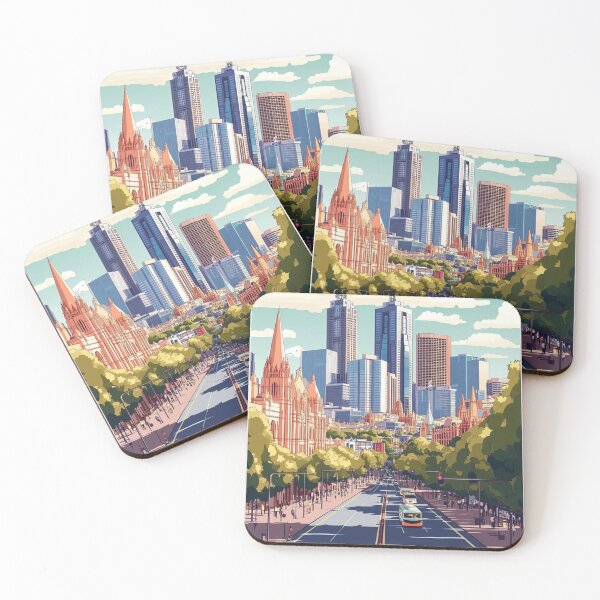 Item preview,  Melbourne Travel Poster, Perfect Gift for Travel Enthusiasts, Vintage Style Wall Art, Australia Wall art for home decor, Melbourne print. Sticker designed and sold by Thegalleryshop1.