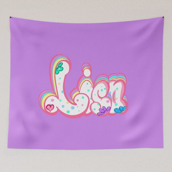 Item preview, Lisa popular girls and women first name in white with pastels and flowers. Personalized personalised customised name Lisa designed and sold by Artonmytee.
