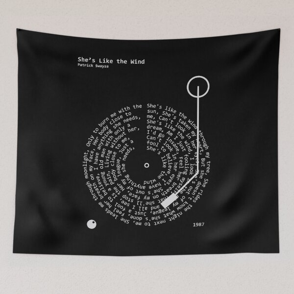Item preview, She’s Like the Wind, Patrick Swayze - Lyrics Poster designed and sold by MancBusyBee.